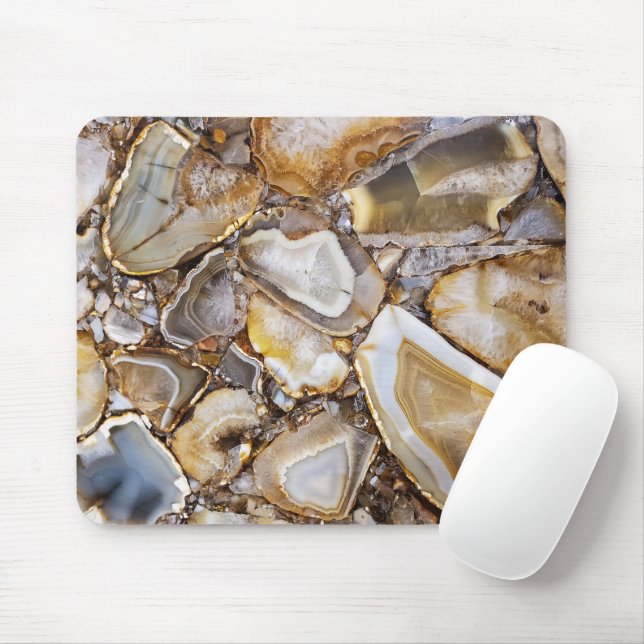 Polished Geode Stones Mouse Pad (With Mouse)