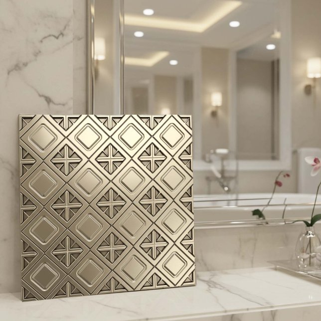 Polished Pewter Metallic Geometric #13 ID1227 Tile (Creator Uploaded)