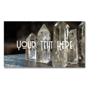 Polished Point Crystals Energy Healer Magnetic Business Card
