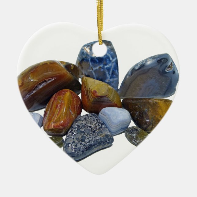 Polished Rocks Ceramic Tree Decoration (Front)