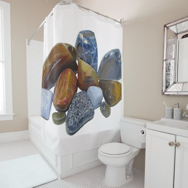 Polished Rocks Shower Curtain (In Situ)
