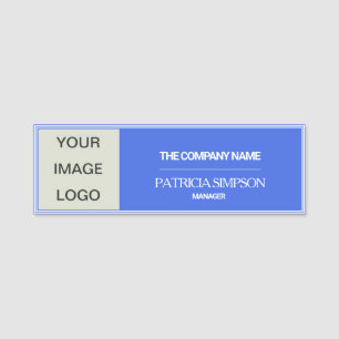 Polished Royal Blue Elegance Modern Name Tag
