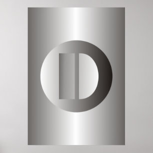 Polished Steel "D" Poster
