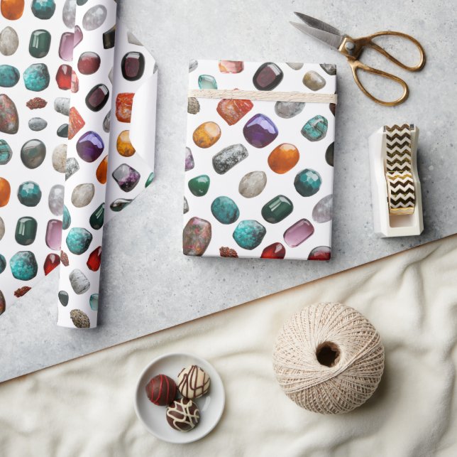 Polished Stones Pattern Wrapping Paper (Crafts)