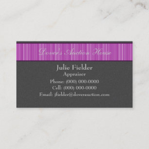 Polished Stripes Business Card, Grey and Fuchsia Card