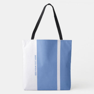 Polite Blue Modern Vertical Bands Tote Bag