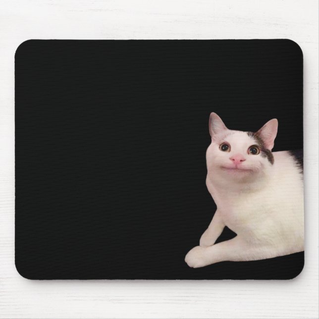 Polite Cat Meme Mouse Pad (Front)