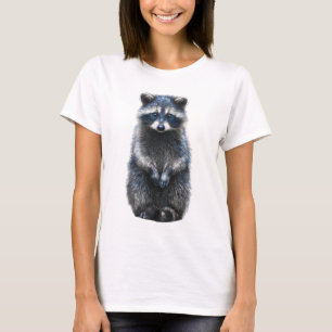 Polite Standing Racoon Illustration Women T-Shirt