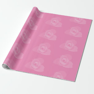 Polite Transparent Modern White Rose Art Wrapping Paper
