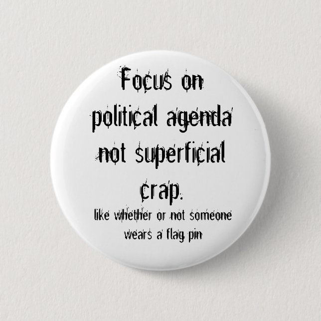 Political Agenda not Superficial Crap 6 Cm Round Badge (Front)