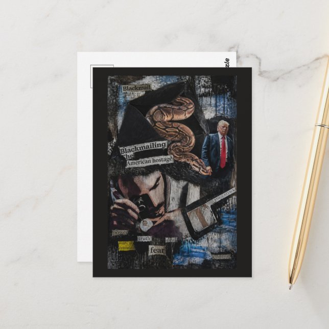 Political Blackmail  Collage Postcard (Front/Back In Situ)