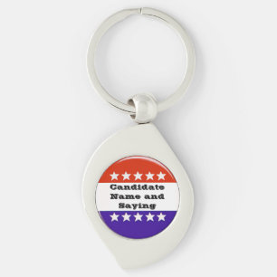 Political Button Key Ring