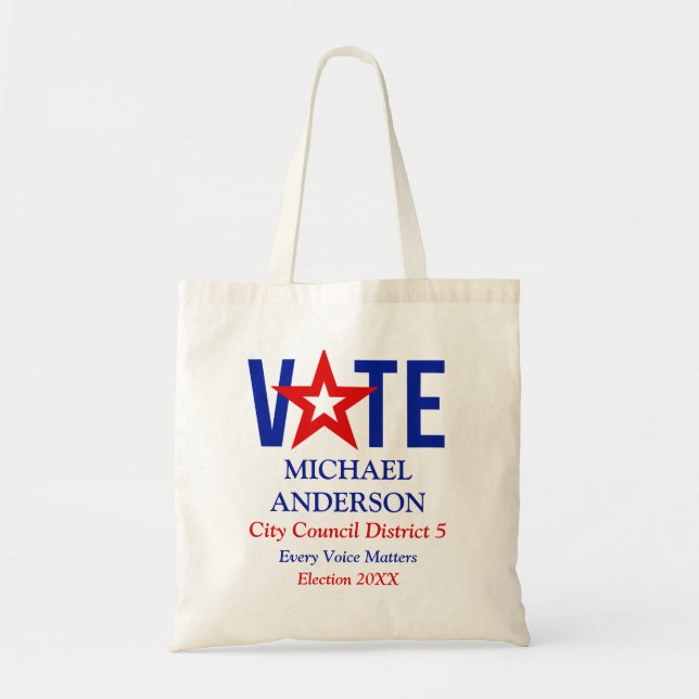 Political Campaign Candidate Supporter  Tote Bag (Front)