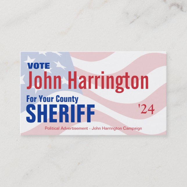 Political Campaign Card - County Sheriff (Front)