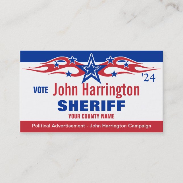 Political Campaign Card - Sheriff (Front)