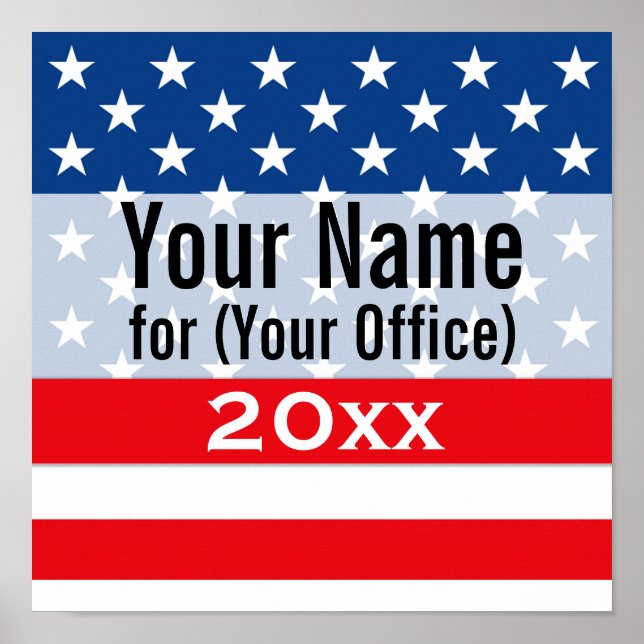 Political Campaign Non-Partisan Printed Candidate Poster (Front)