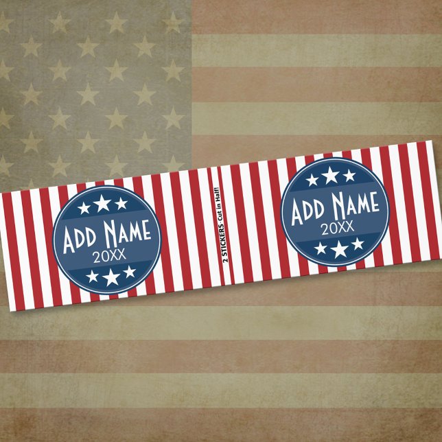 Political Campaign - Patriotic Stars and Stripes Bumper Sticker (Bumper Sticker)