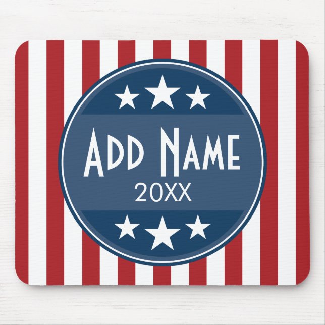 Political Campaign - Patriotic Stars and Stripes Mouse Pad (Front)