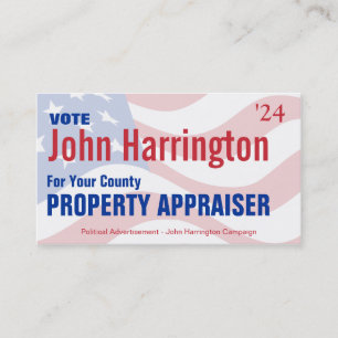 Political Campaign - Property Appraiser Business Card