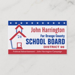 Political Campaign - School Board Business Card