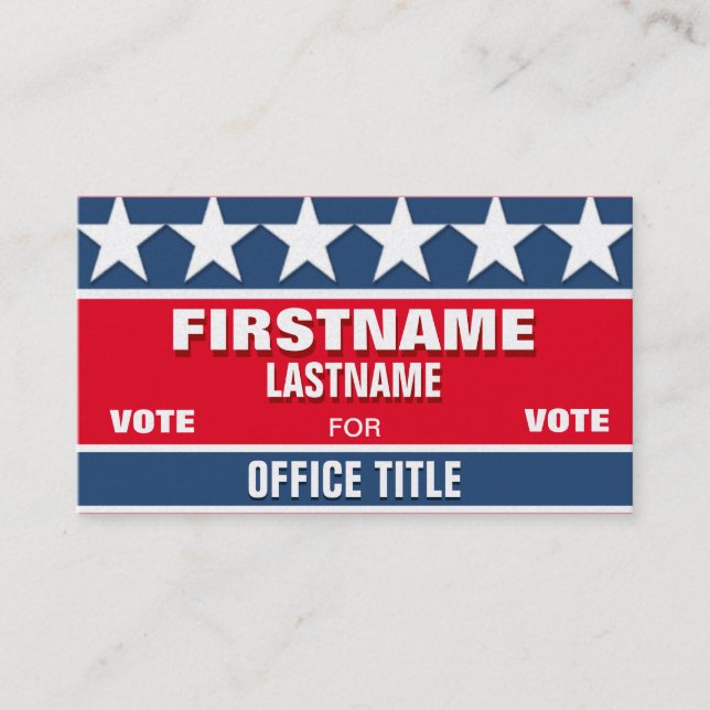Political Campaign Template Business Card (Front)