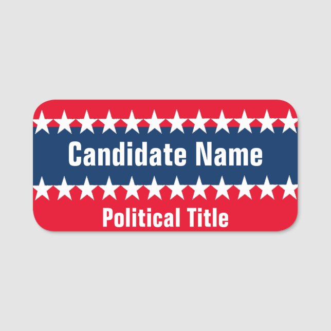 Political Campaign Template Name Tag (Front)