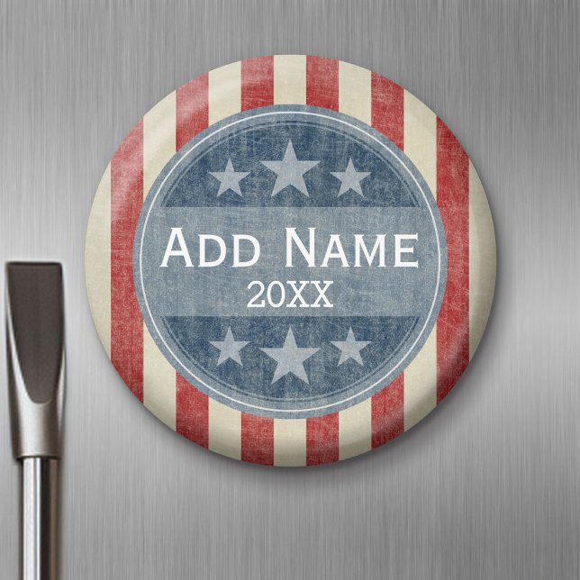 Political Campaign - vintage stars and stripes Magnet (Custom Magnet)