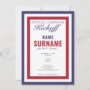 Political Candidate Kickoff Gala Campaign Launch Invitation