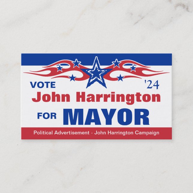 Political Election Campaign Card - Mayor (Front)