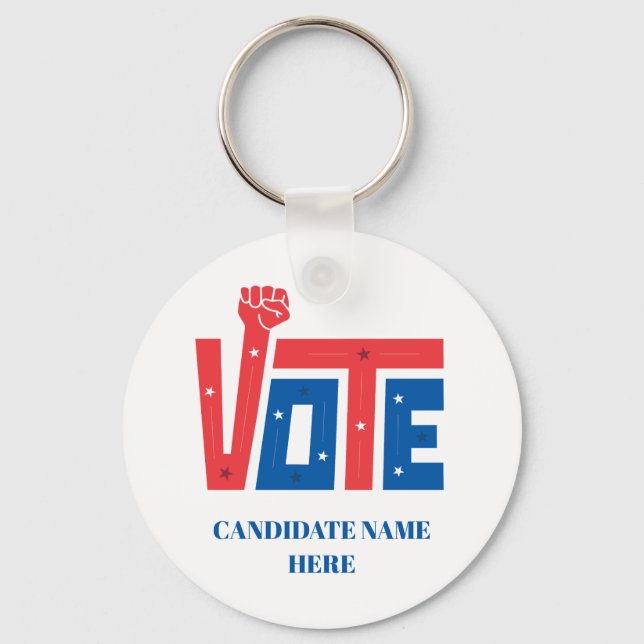 Political Election Campaign Giveaways Key Ring (Front)