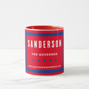 Political Election Campaign Name Red White Blue Mug
