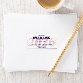 Political Election Custom Campaign Candidate Name Label