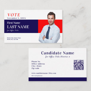 Political Election Personalized Campaign Candidate Business Card