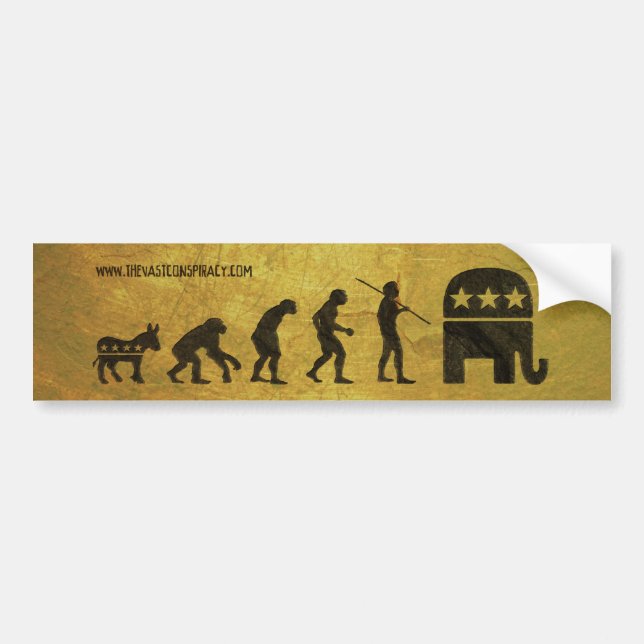 Political Evolution Bumper Sticker (Front)