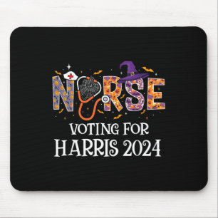 Political Halloween Spooky Nurse Voting For Harris Mouse Pad