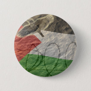 political items, basque / palesinian 6 cm round badge