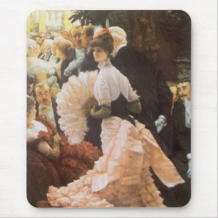 Political Lady by James Tissot, Vintage Victorian Mouse Pad