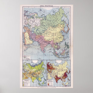 Political Map Asia Poster