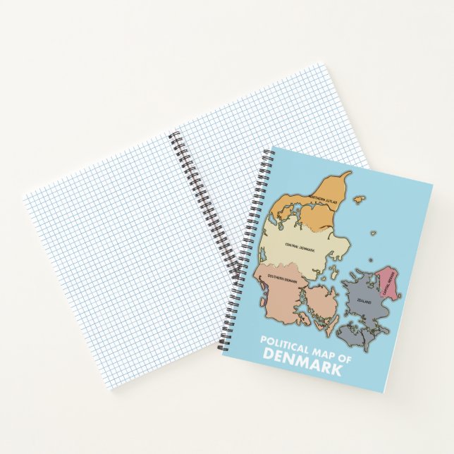 Political map of Denmark Giant Coffee Mug Notebook (Inside)