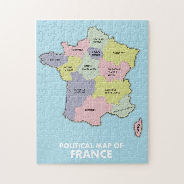 Political map of France Jigsaw Puzzle (Vertical)