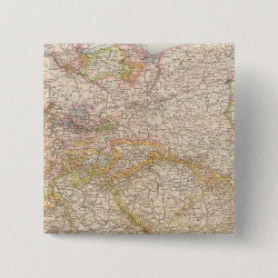 Political Map of Germany 15 Cm Square Badge