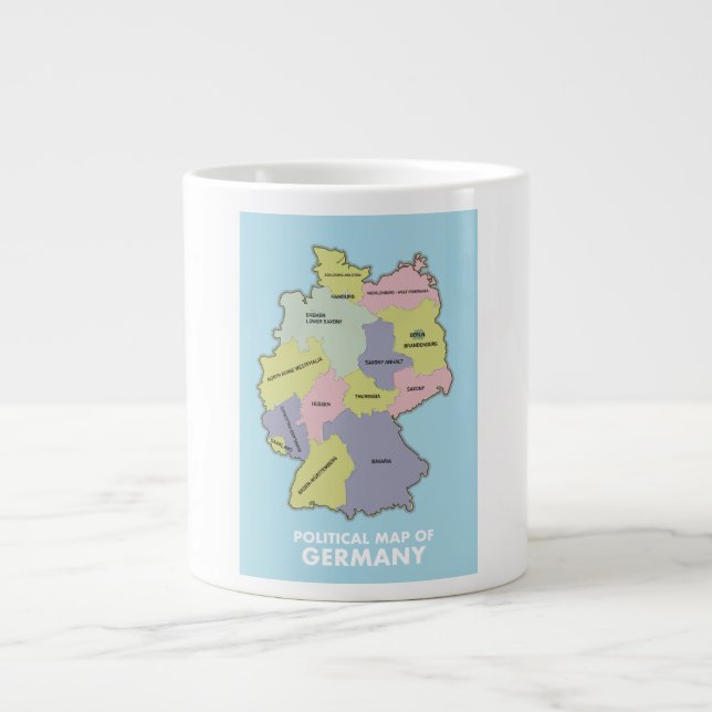 Political map of Germany Large Coffee Mug (Front)