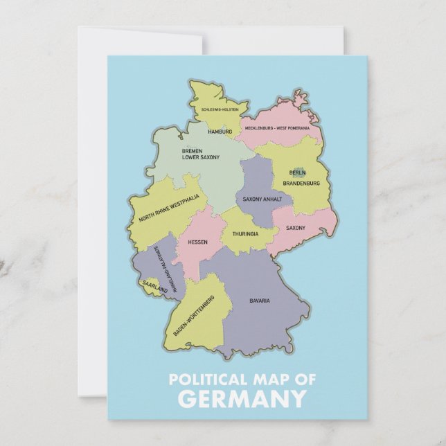 Political map of Germany Save The Date (Front)