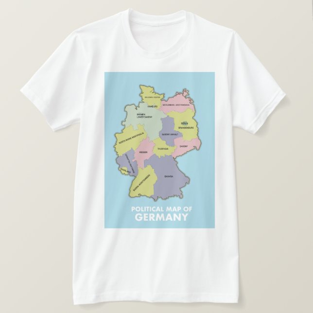 Political map of Germany T-Shirt (Design Front)