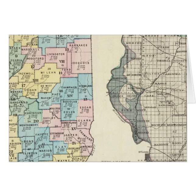 Political map of Illinois (Front Horizontal)