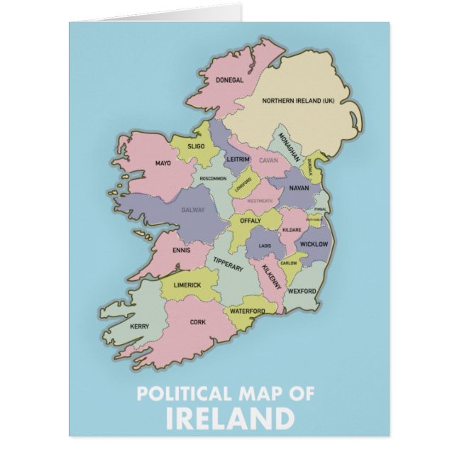 Political Map Of Ireland. (Front)