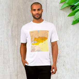 Political Map of Kyrgyzstan and Central Asia T-Shirt