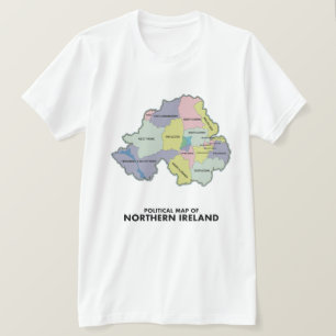 Political Map Of Northern Ireland. T-Shirt