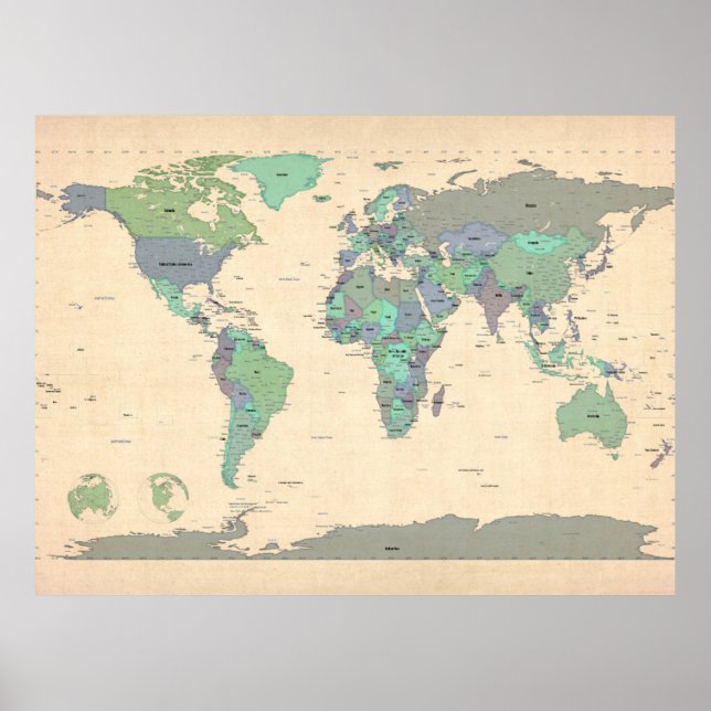 Political Map of the World Map Poster (Front)