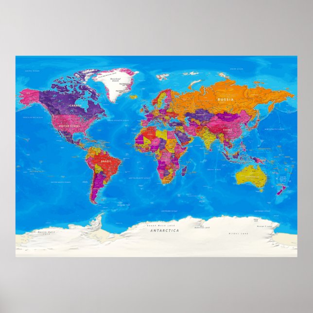 Political Map of the World Poster (Front)